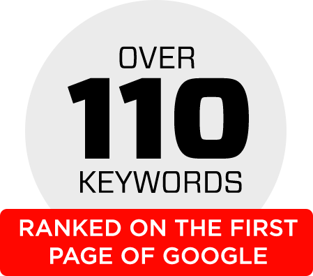 Over 110 keywords ranked on the first page of Google